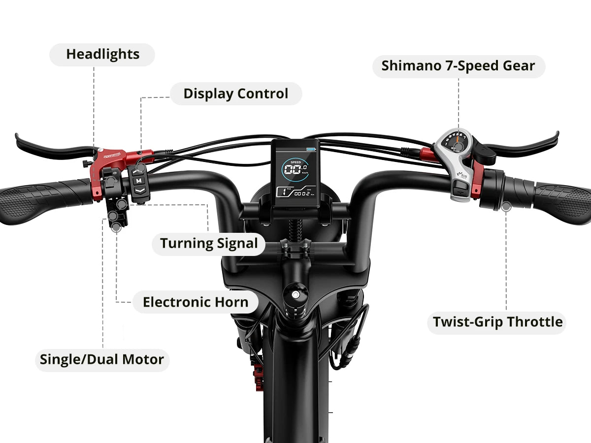 S8 Adults Electric Bike For Men  Motor 2000W Dual Bicycle 48V Battery 20"Bikes