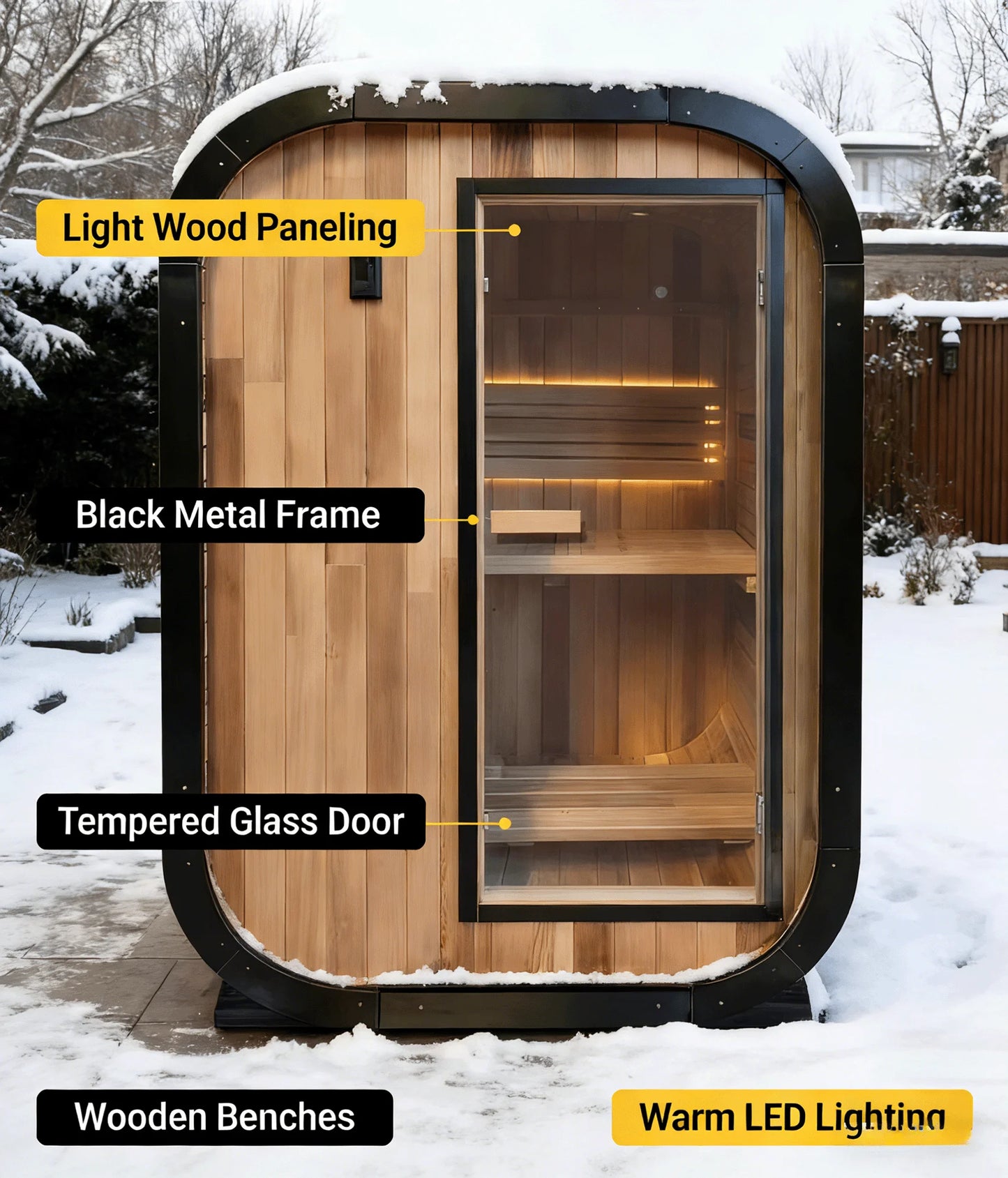 Panoramic Sauna Room Round Steam Room Anti Corrosion Anti Cracking Durable Heating Home Spa Sauna