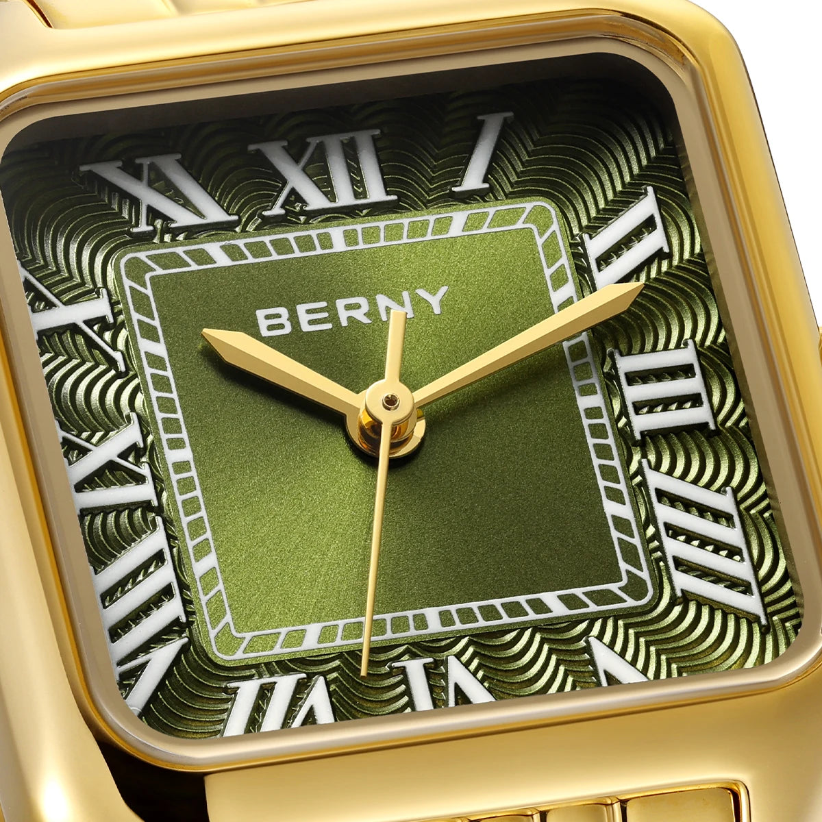 BERNY Square Women Watch Gold Quartz Fashion Exquisite Roman Luxury Small Women's Watch Jewelry Bracelet Women Watches