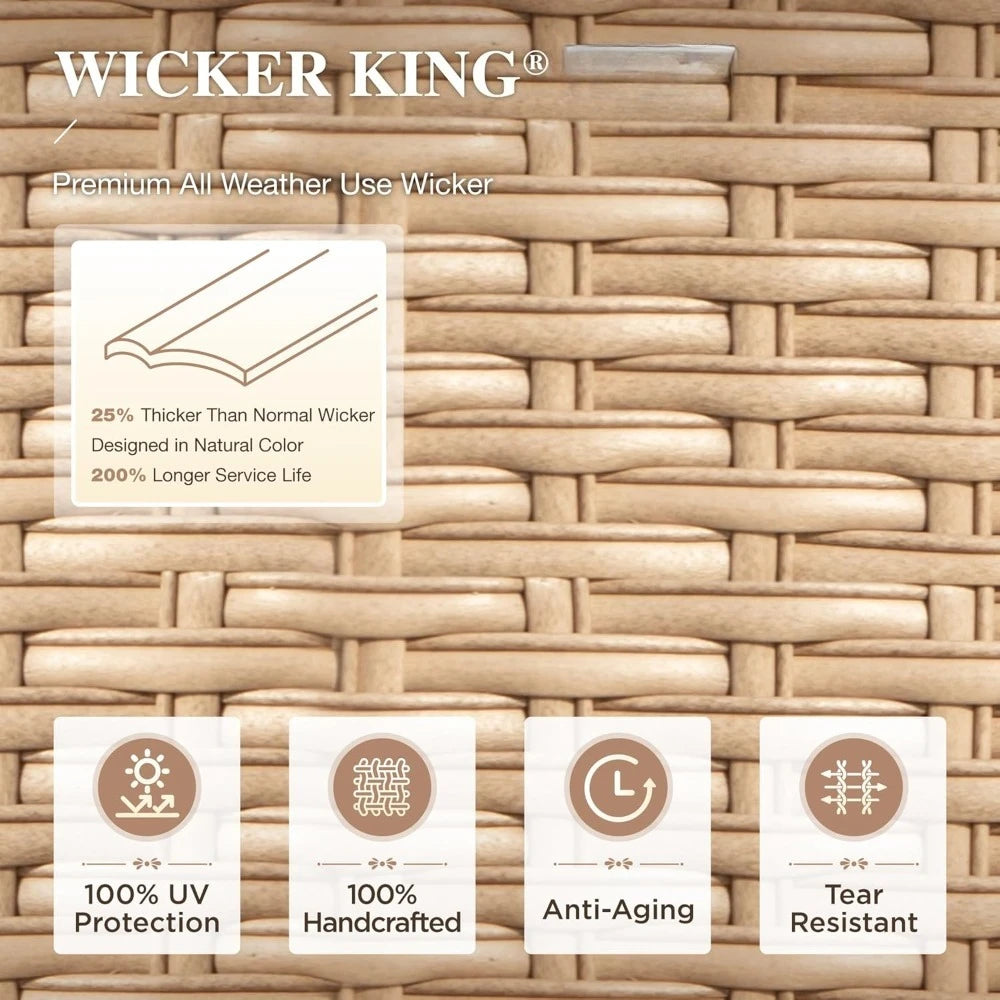 4-Piece Patio Furniture Set with Metal & Rattan Design,