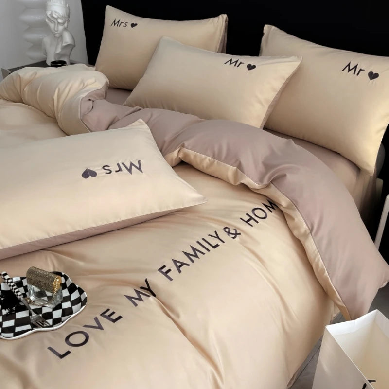 Nordic Luxury Egyptian Cotton Bedding Set King Queen Double Twin Size