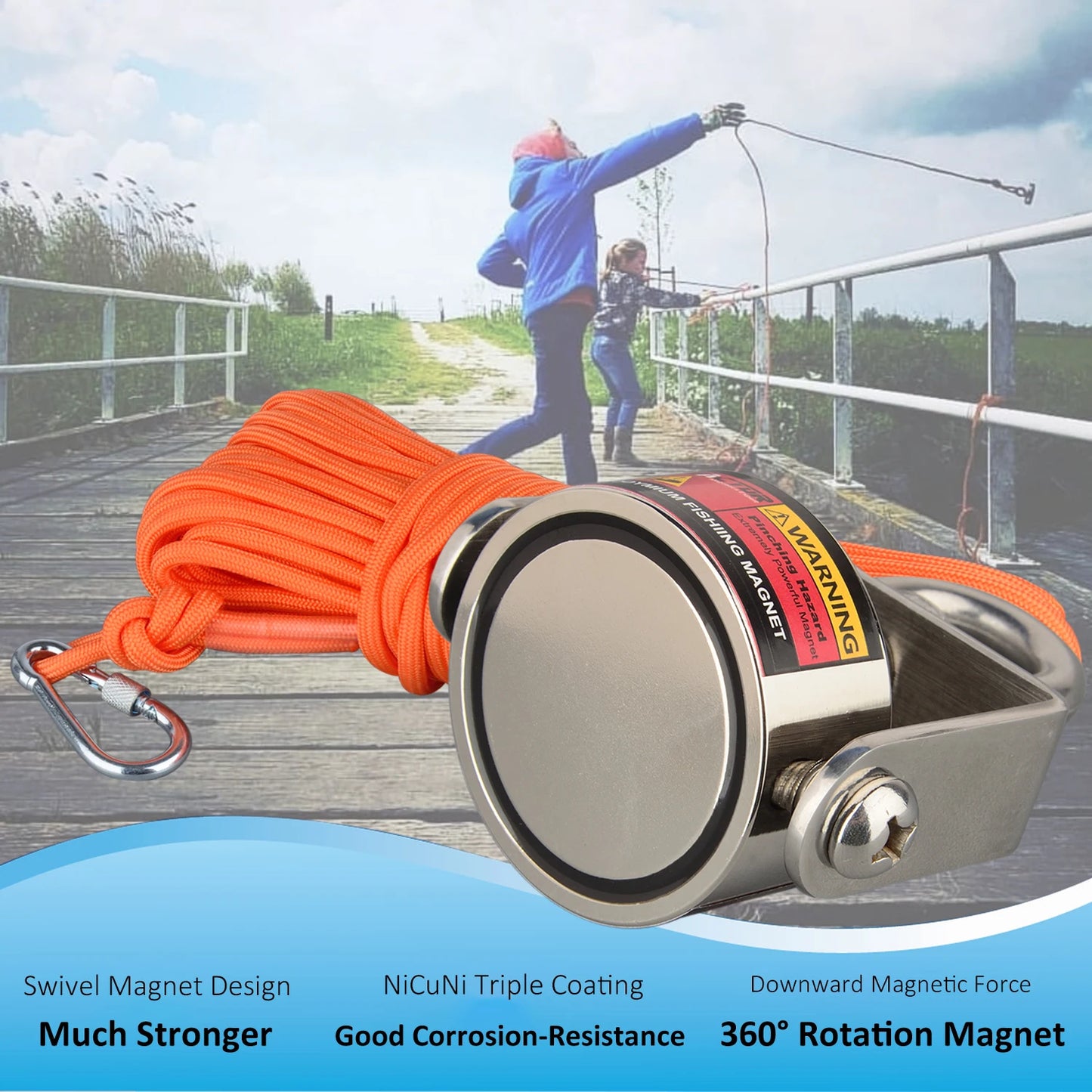 Rotatable TWO side Fishing Magnet Set Heavy Duty Neodymium Rare Earth
