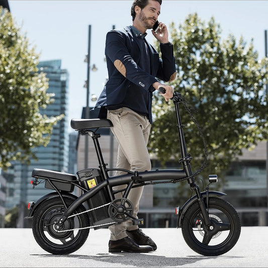 Folding electric bicycles, 14 inch 500W 24MPH 48V 10Ah battery