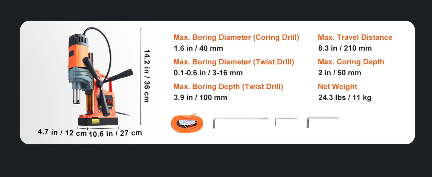 1300W 1400W 2" Electric Drilling Machine Magnetic Drill Boring
