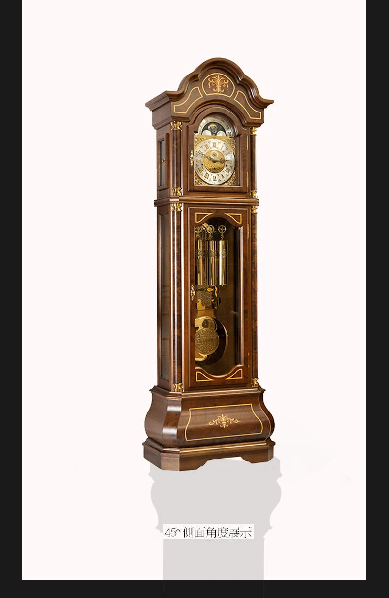 Vertical mechanical floor clock Living room European-style villa seat clock Chinese retro classical pendulum clock