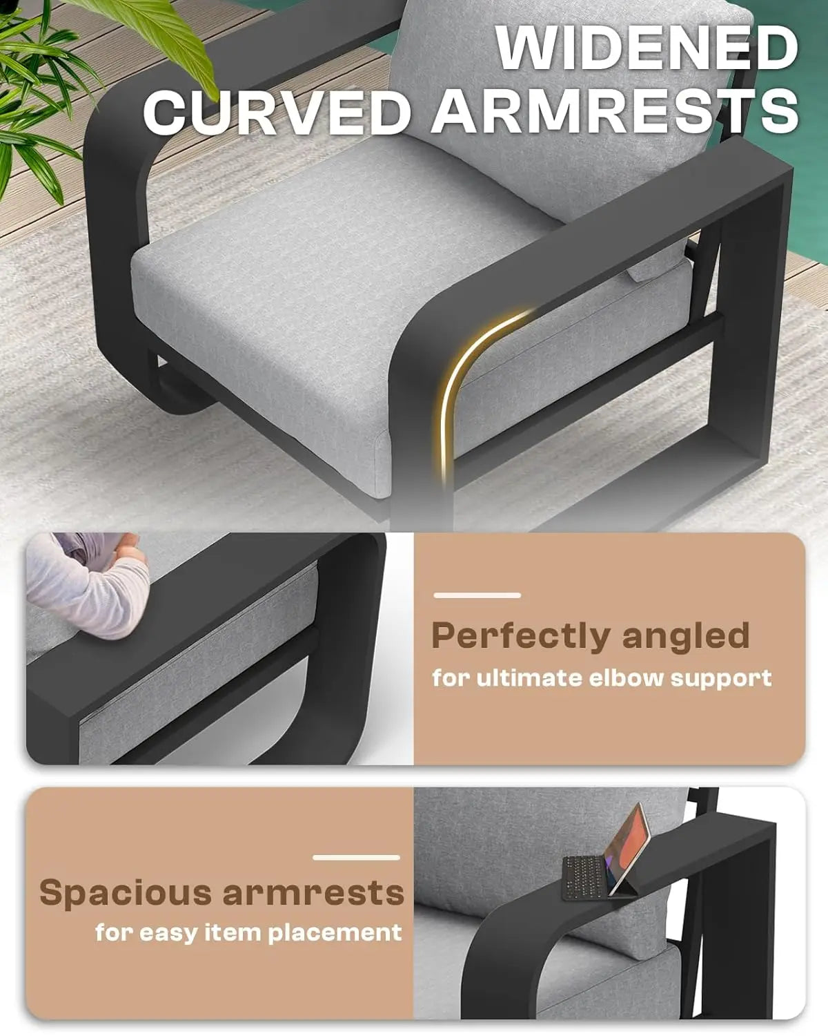 4pc Aluminum Patio Conversation Set