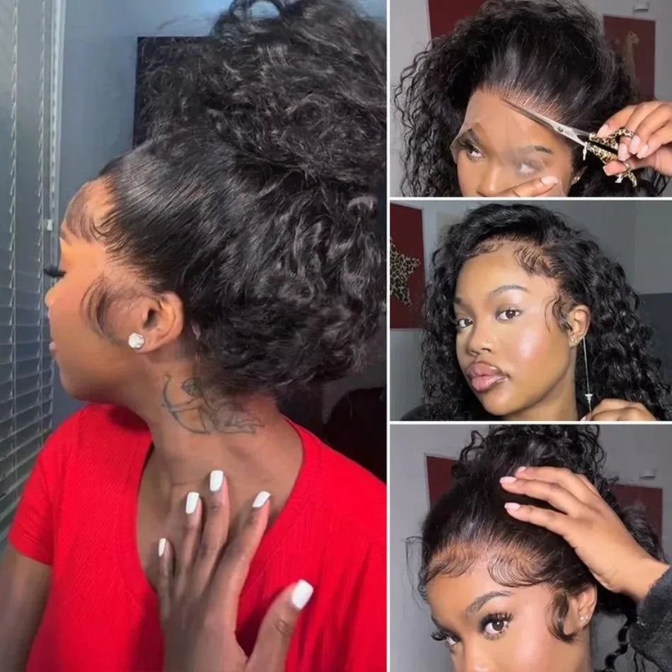 360 HD Full Lace Curly Wigs Human Hair Pre plucked 13x6 13x4 Lace Frontal Wig