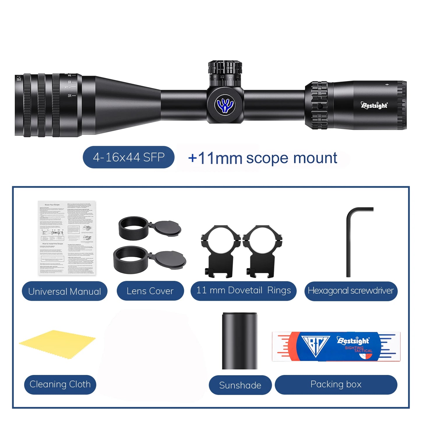 Tactical 4-16x44 Riflescope Hunting Scopes Tactical Airsoft Red Green Illuminated Sight Sniper
