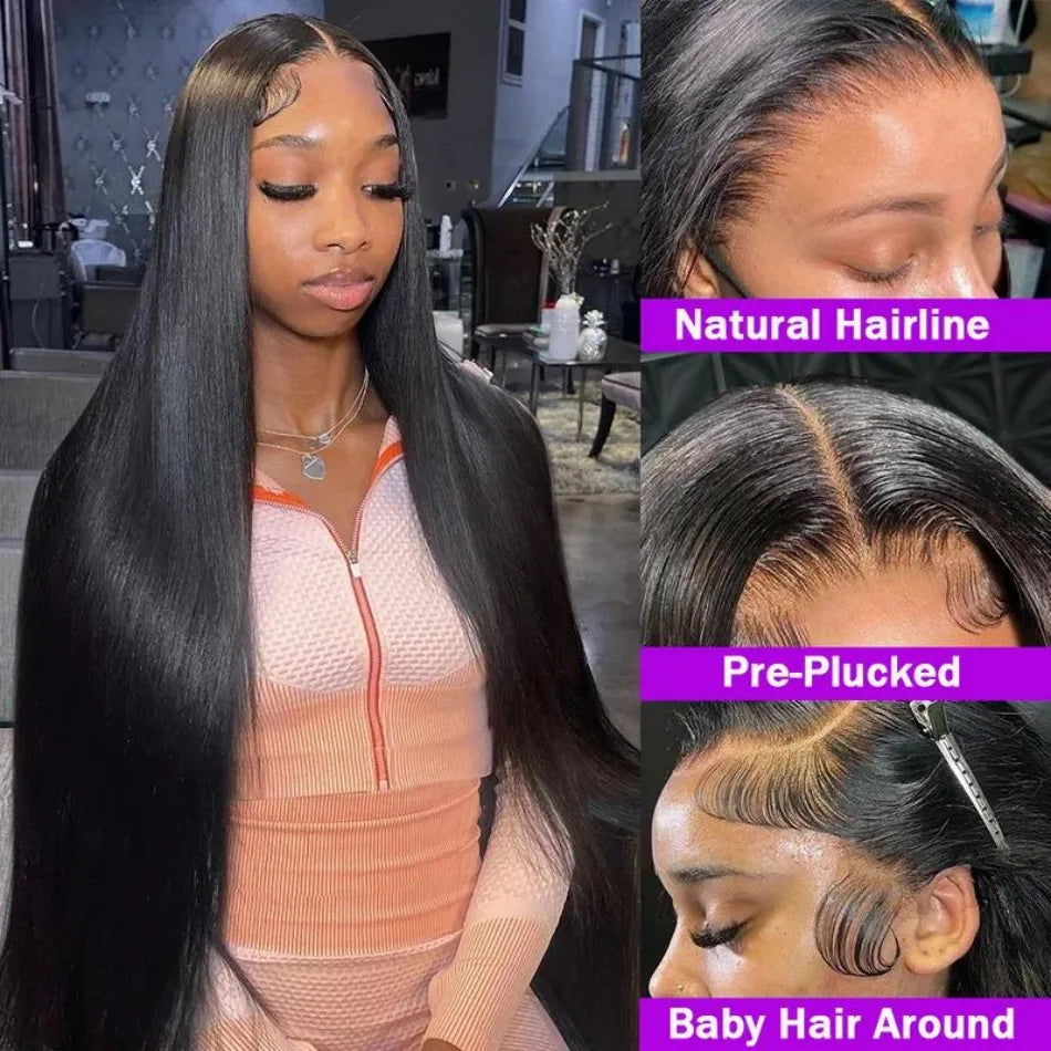Straight Human Hair Wigs Frontal Wig Glu less