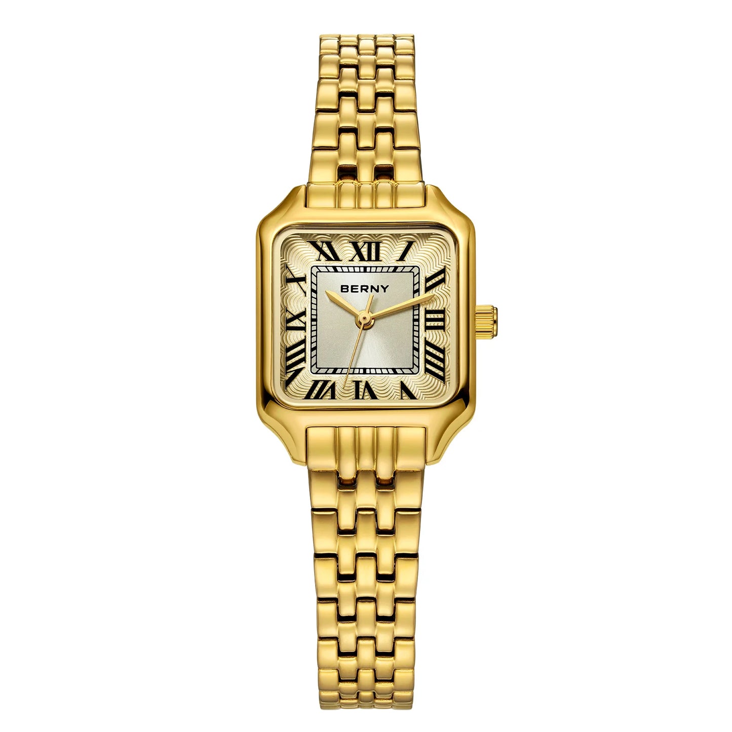 BERNY Square Women Watch Gold Quartz Fashion Exquisite Roman Luxury Small Women's Watch Jewelry Bracelet Women Watches