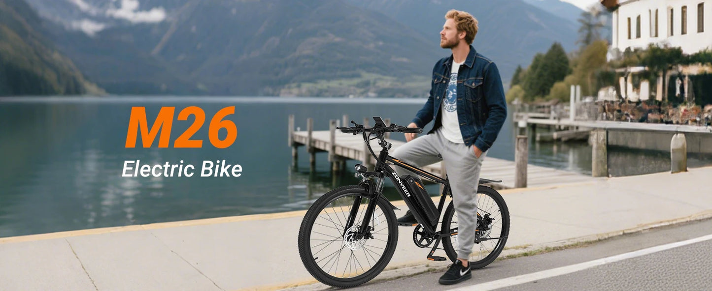 【1 Year Warranty】M26 Electric Bicycle 1000W Peak Motor 360WH