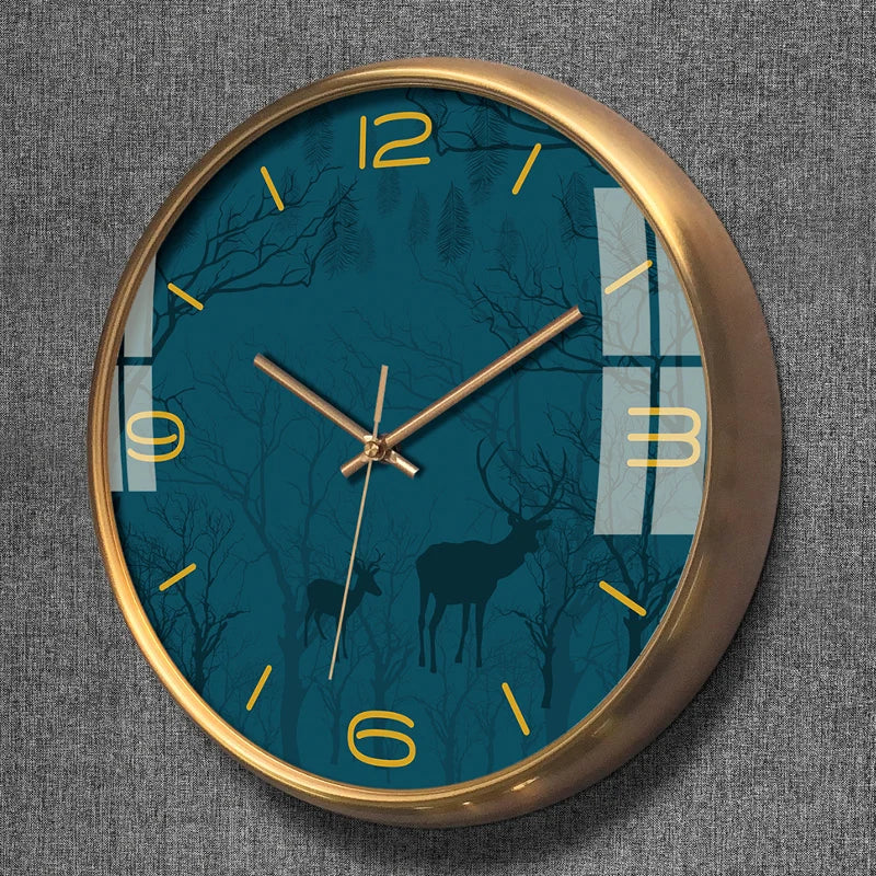 Modern Large Wall Clock Vintage Solid Wood Ro Retro Silent Living