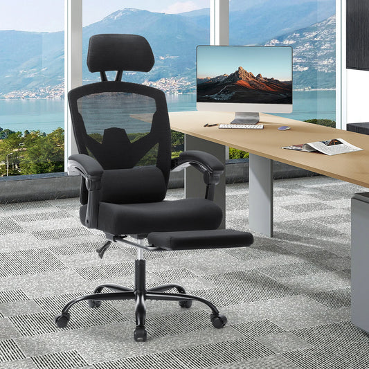 High Back Ergonomic Reclining Gaming Office Chair with Lumbar Support Pillow Meshair