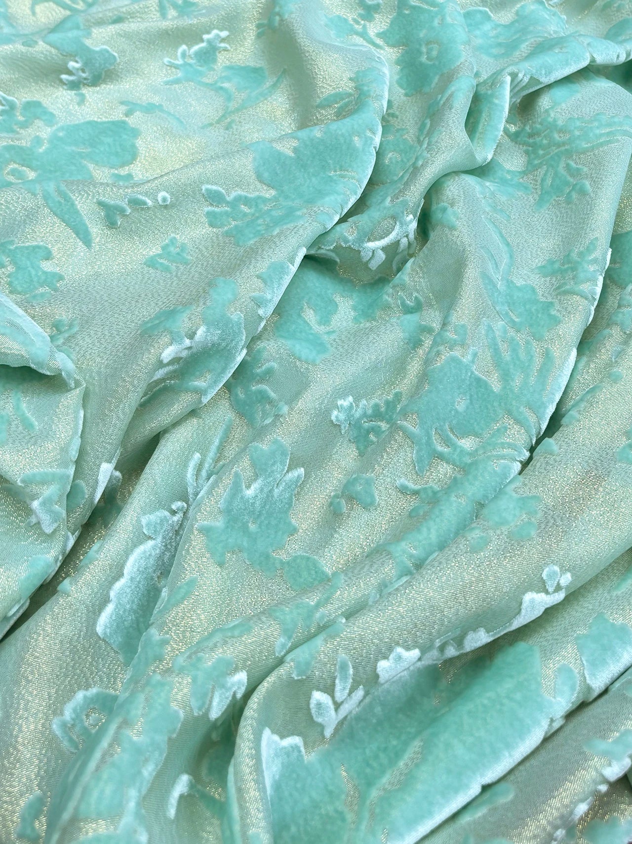 Flower Silk Velvet Silk Fabric Mulberry Burnt Flower Flocking Jacquard