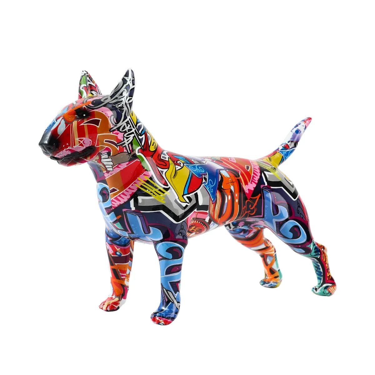 Colorful Bull Terrier Small Resin Pet Dog