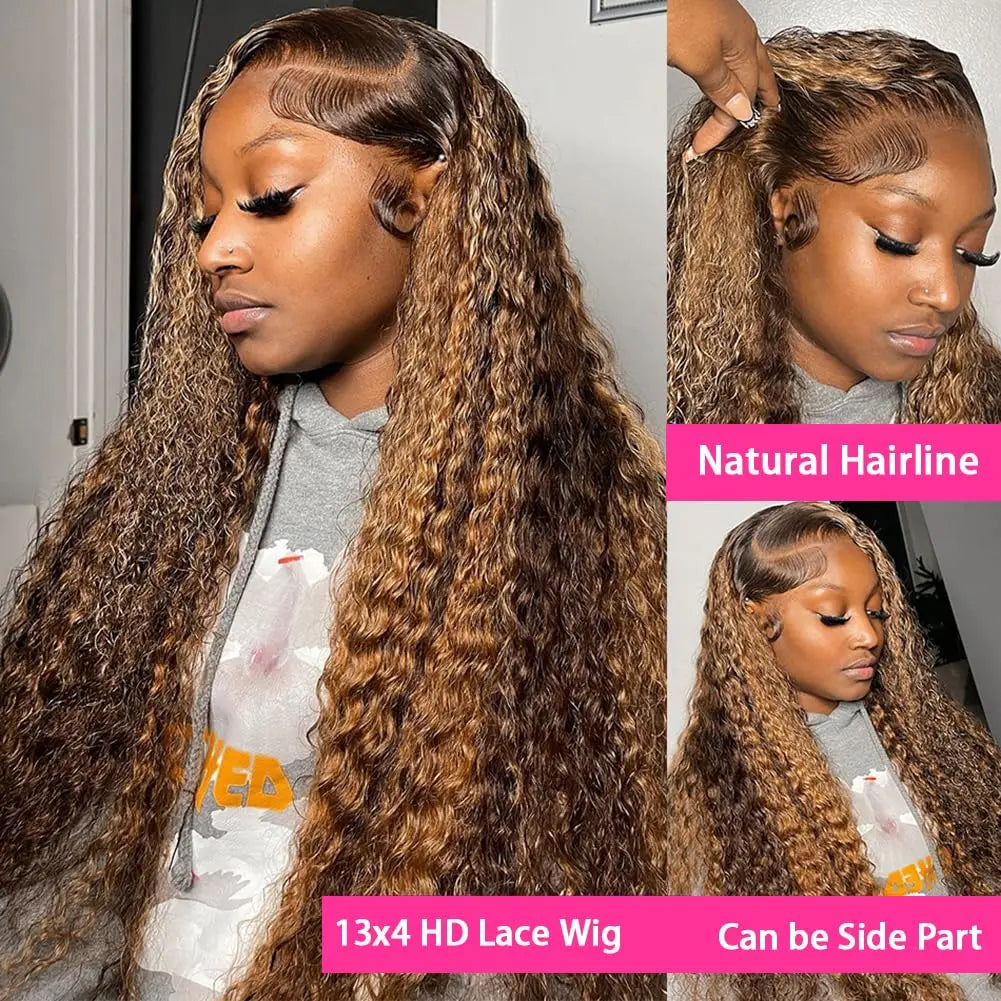 Deep Wave Lace Front Wigs  13x6 HD Transparent Lace Frontal Wigs Human Hair