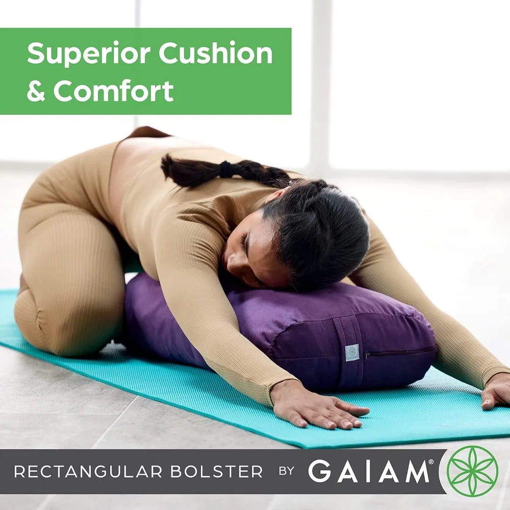 Yoga Bolster - Long, Rectangular Meditation Pillow -Restorative Yoga