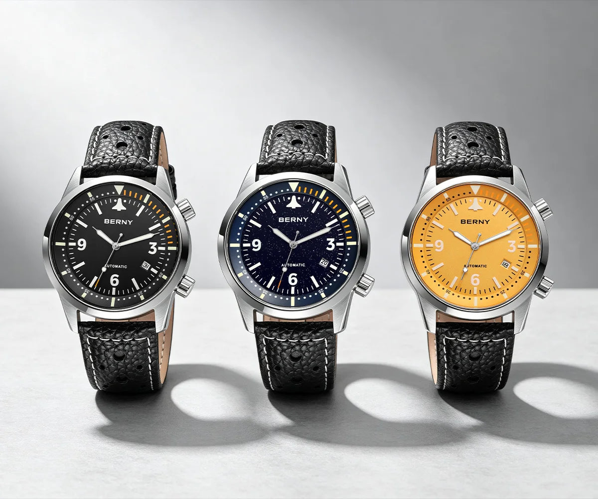 BERNY 20ATM Automatic Men's Diving Watches Top Luminous Sapphire AR Coated Diver Watches