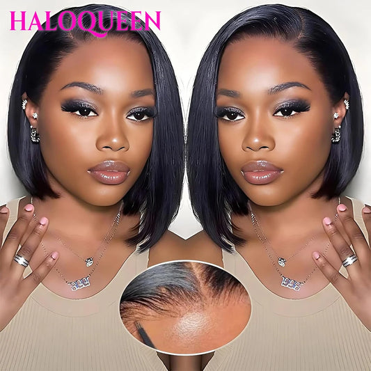 4x6 Glue less Bob Wig Human Hair Lace Short Straight  Closure