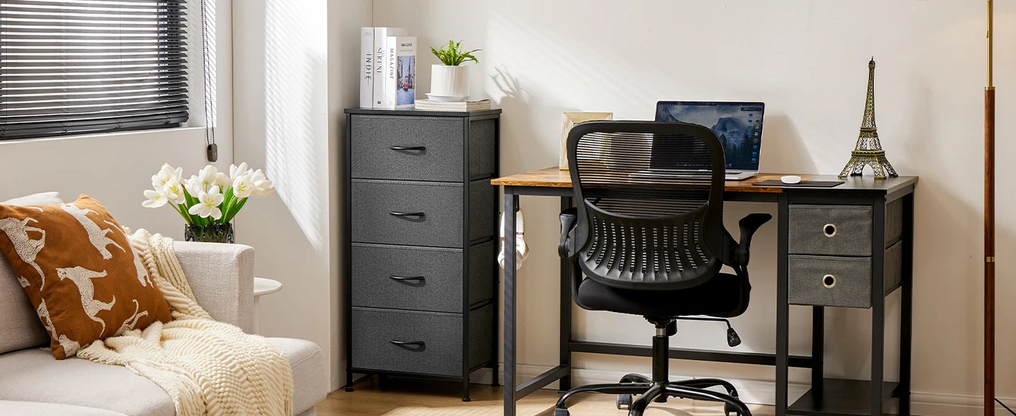 Dresser For Bedroom With 4 Fabric Drawers Nightstand Wardrobe