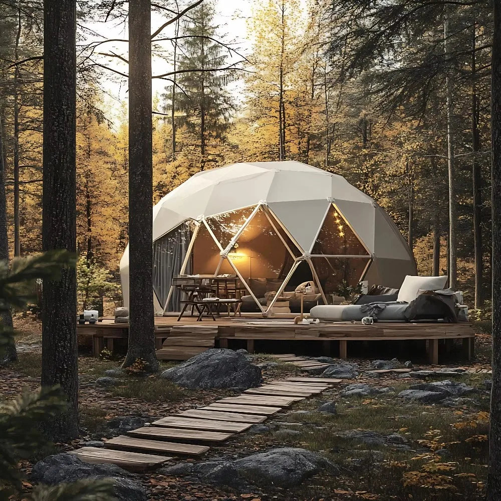 Luxury Glass Dome Hotel Tent, Waterproof 4 Season Outdoor Glamping House For Garden Resort Vacation