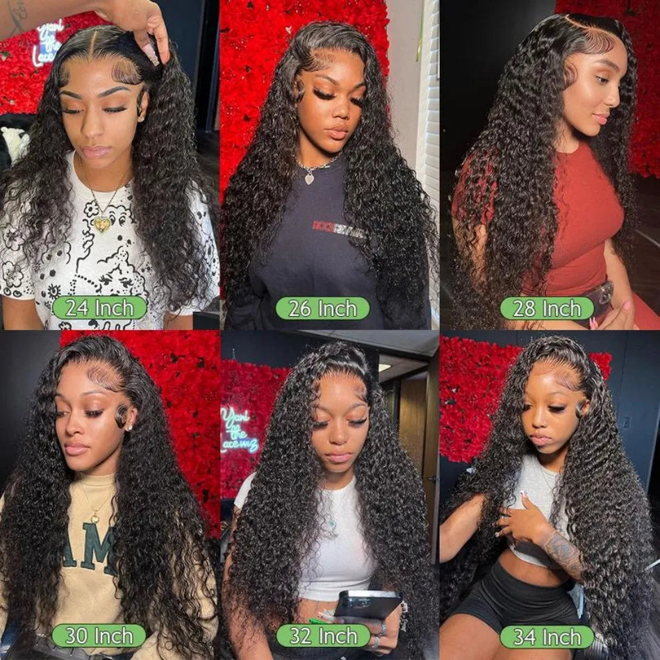 250 Density 13X6 Hd Lace Frontal Wig Deep Wave Human Hair Wigs 100%