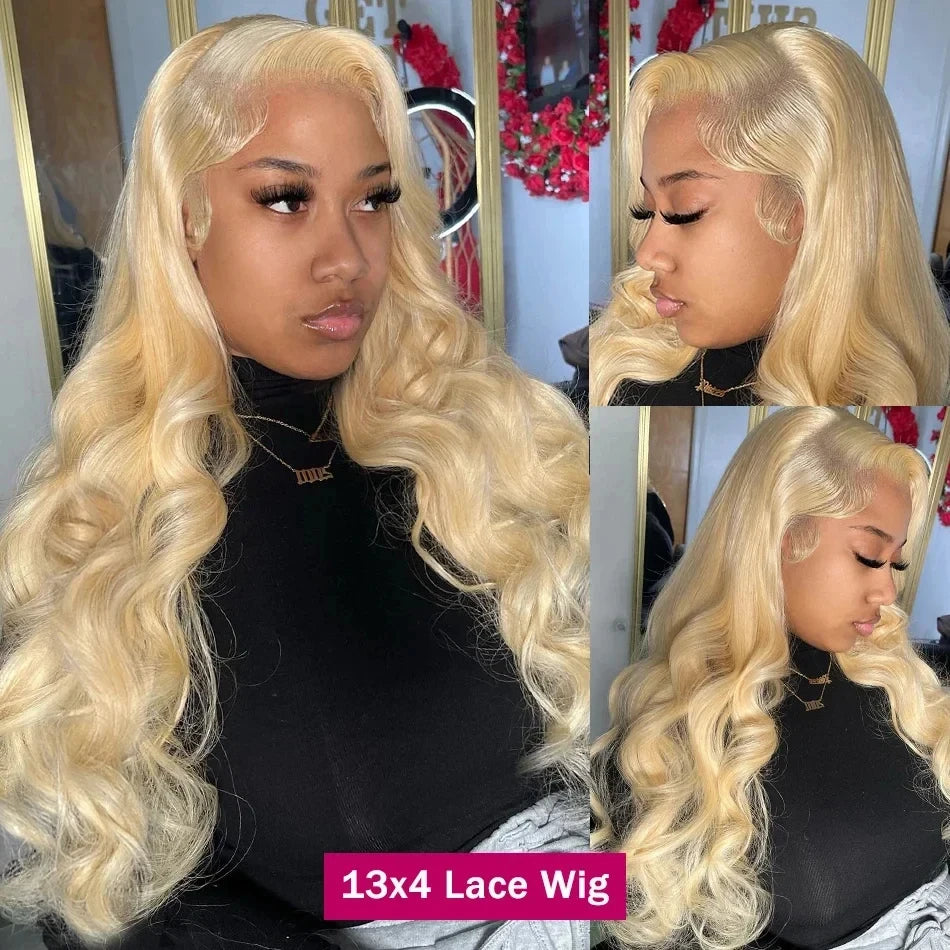 613 Human Hair Wig 13X6 Body Wave Blonde Hd Lace Frontal Wig Pre plucked