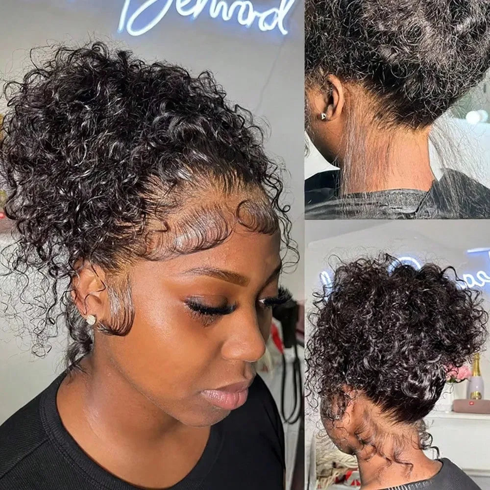 360 HD Full Lace Curly Wigs Human Hair Pre plucked 13x6 13x4 Lace Frontal Wig