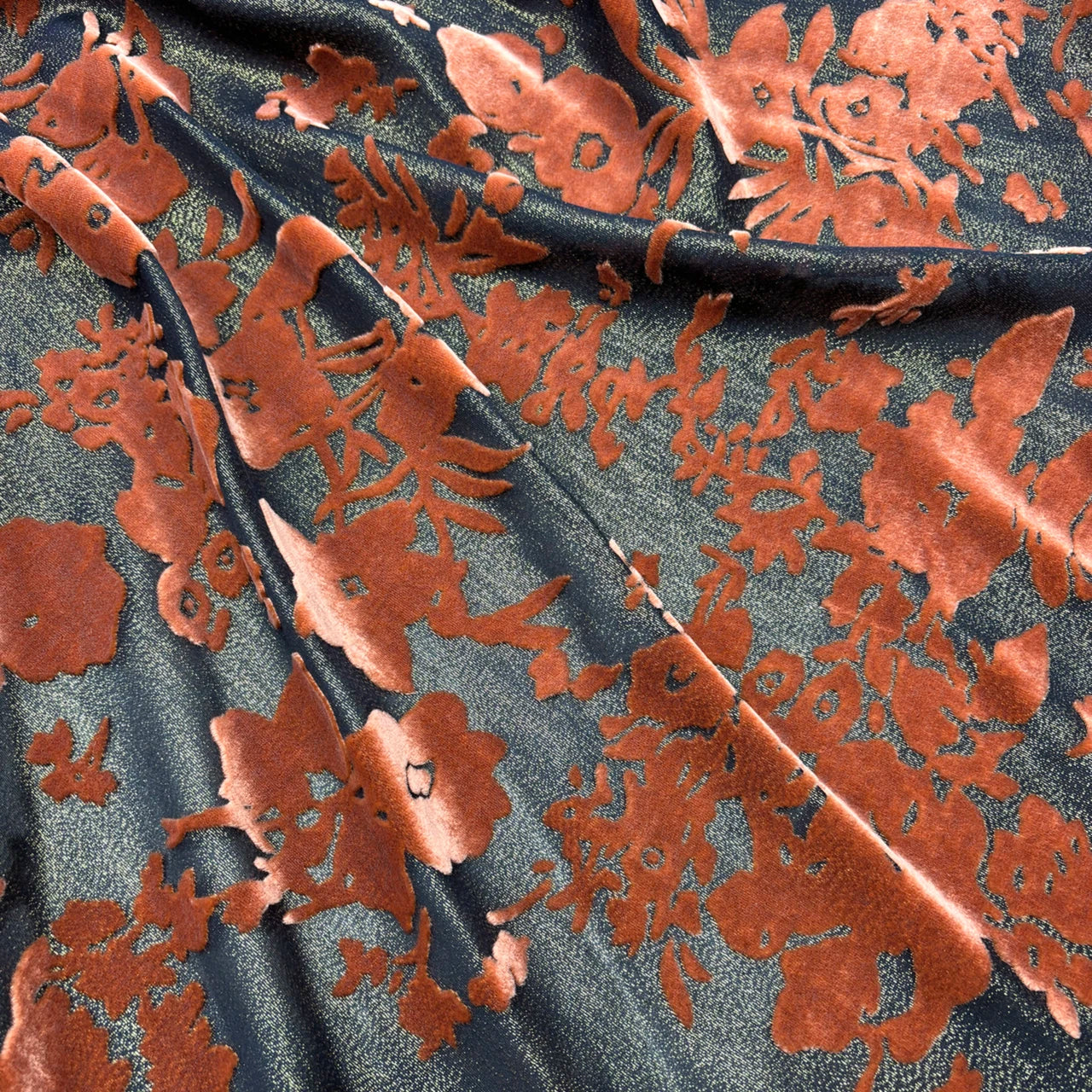 Flower Silk Velvet Silk Fabric Mulberry Burnt Flower Flocking Jacquard