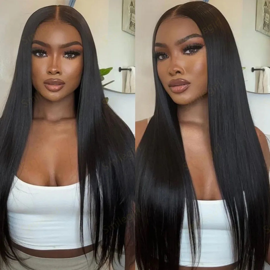 Straight Human Hair Wigs Frontal Wig Glu less