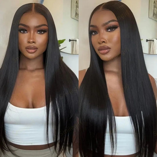 Straight Human Hair Wigs Frontal Wig Glu less