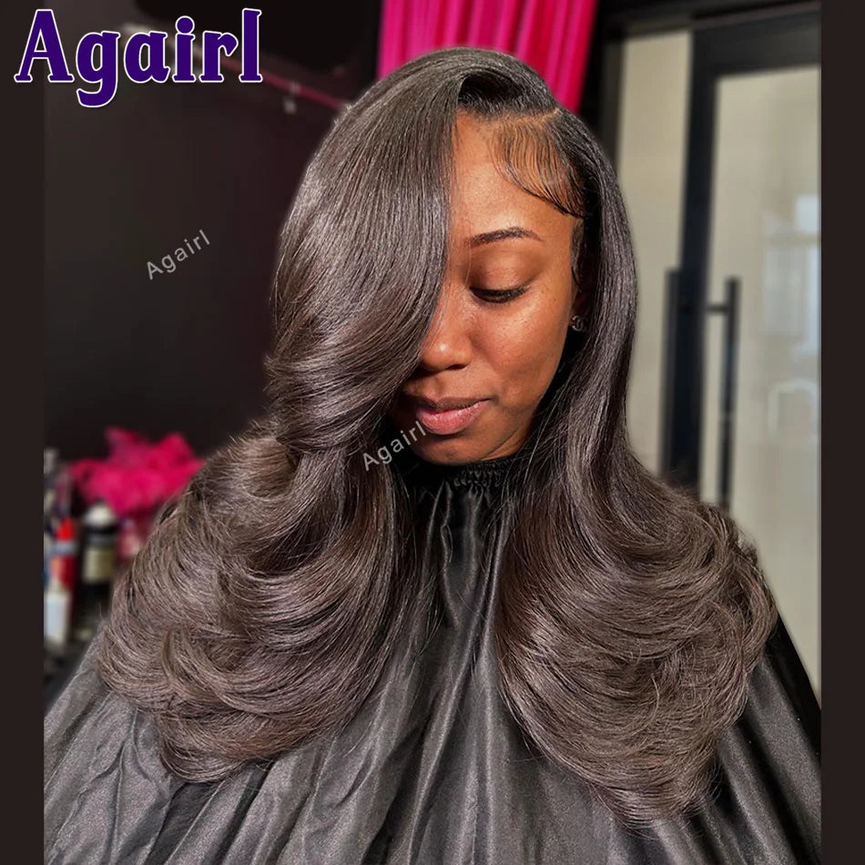 Ginger Brown 200 Density 13x6 13x4 Transparent Lace Front Wigs Human Hair