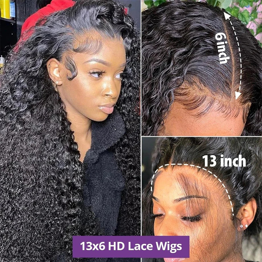 13x6 Hd Lace Frontal Wig 13x4 Curly Human Hair Wigs Water Wave Human Hair Wig