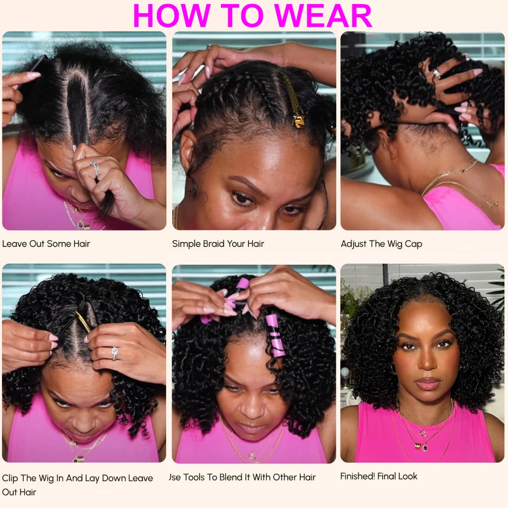 Wave Brazilian Human Hair  V Part Wig 100% Human Hair Seamless