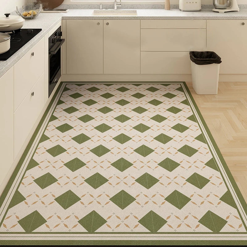 Kitchen Floor Mat Waterproof Large Carpet Pvc Leather Non-slip