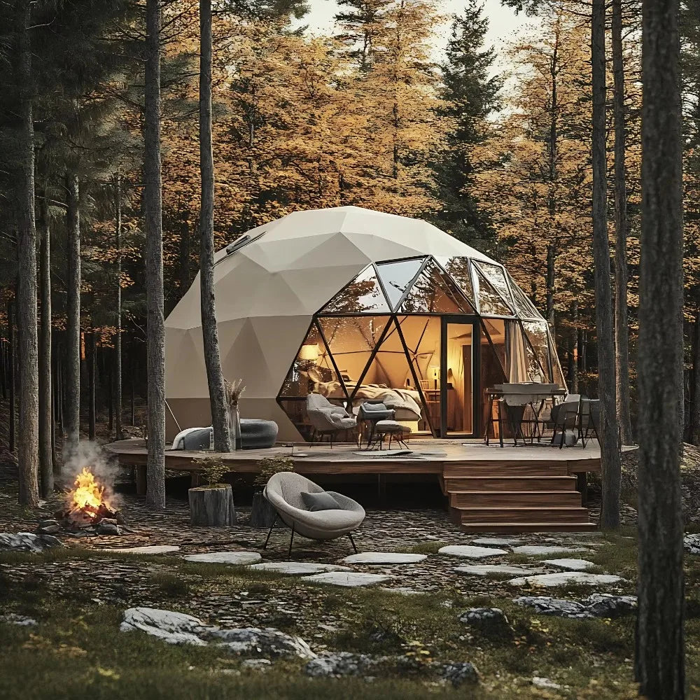 Luxury Glass Dome Hotel Tent, Waterproof 4 Season Outdoor Glamping House For Garden Resort Vacation