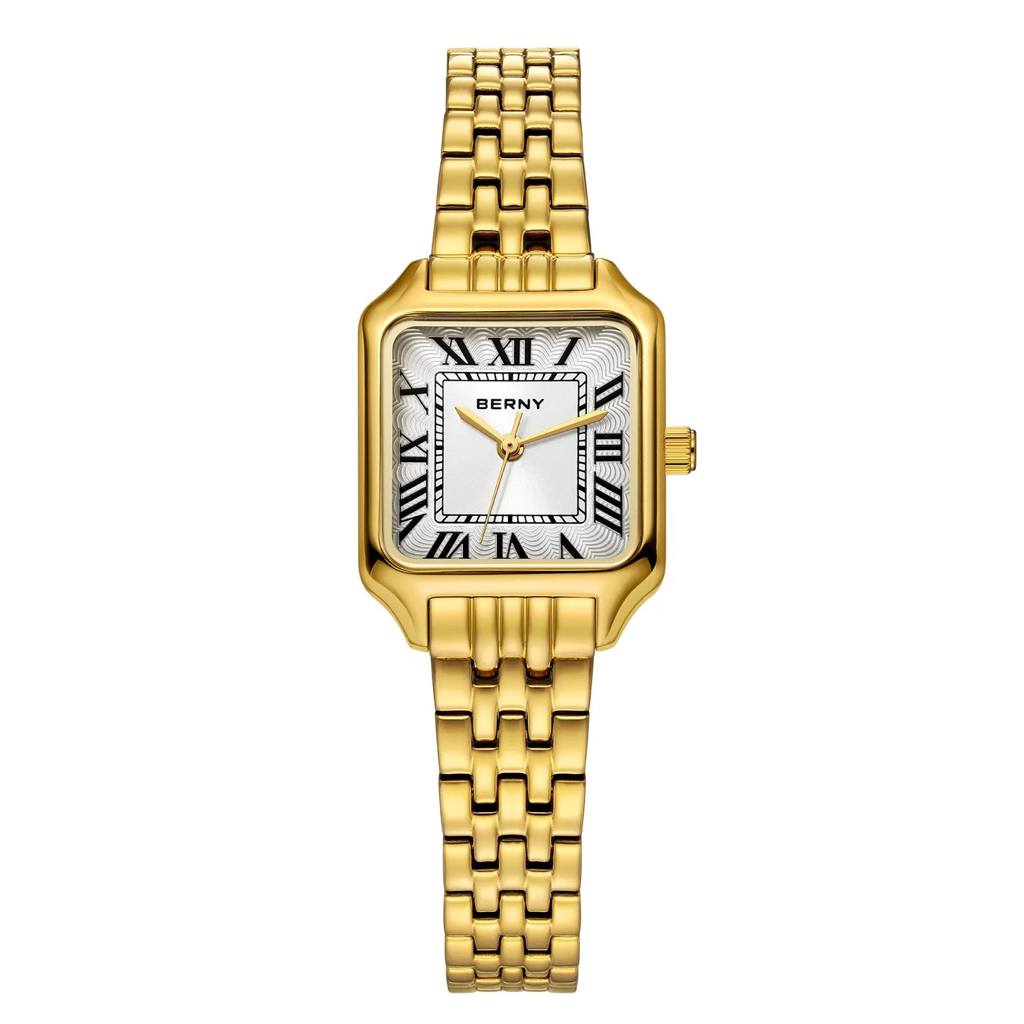 BERNY Square Women Watch Gold Quartz Fashion Exquisite Roman Luxury Small Women's Watch Jewelry Bracelet Women Watches