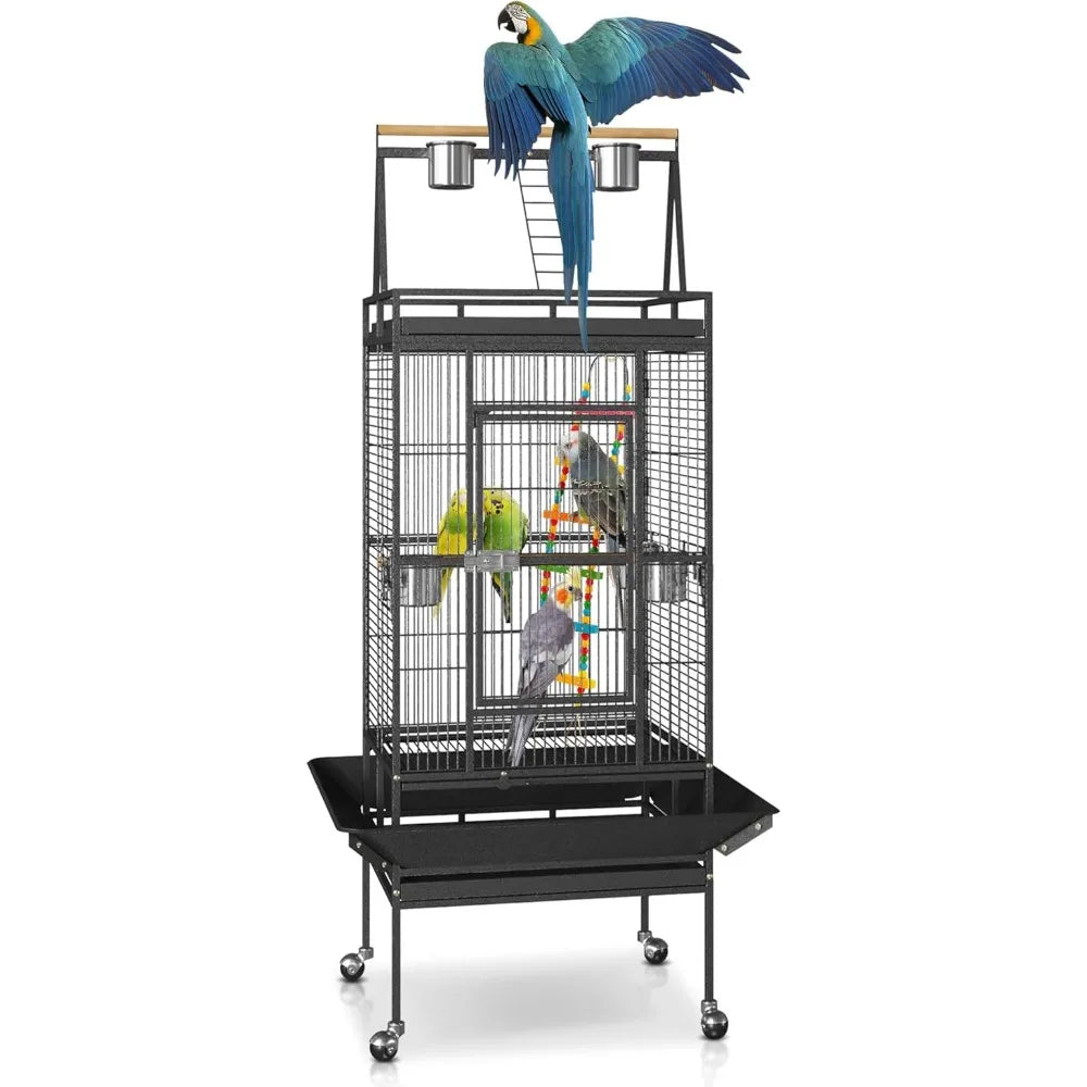 68-inch Large Bird Cage with Rolling Stand