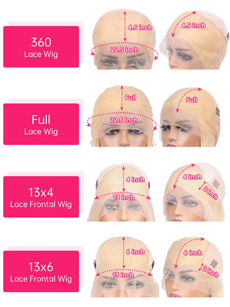 Honey Blonde 360 Full Lace Wig Human Hair Pre Plucked Hd Body Wave Long 613 13x4 Lace Front