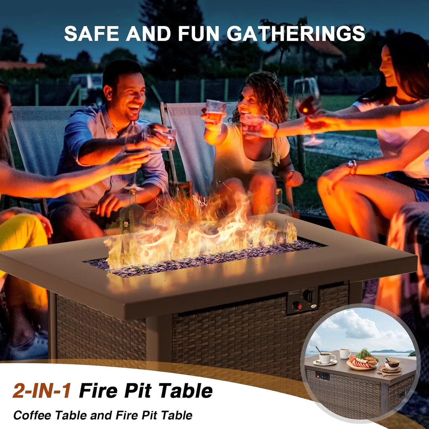 7-Pieces Patio Furniture Sets Outdoor Sectional Sofa