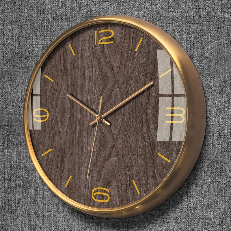 Modern Large Wall Clock Vintage Solid Wood Ro Retro Silent Living