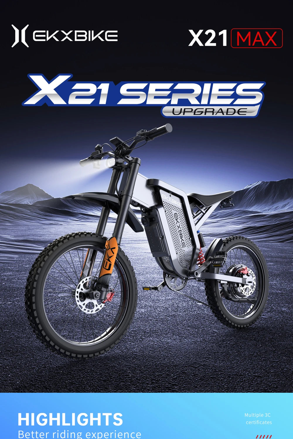 Electric Motorcycles 3000W Brushless Gearless Motors Speed 85Kmh Adult