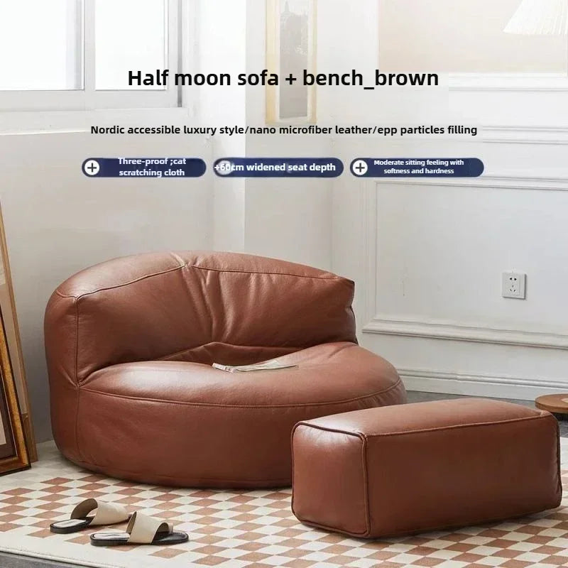 Lazy Sofa Reclining Couch Half Moon Sofa  Bedroom
