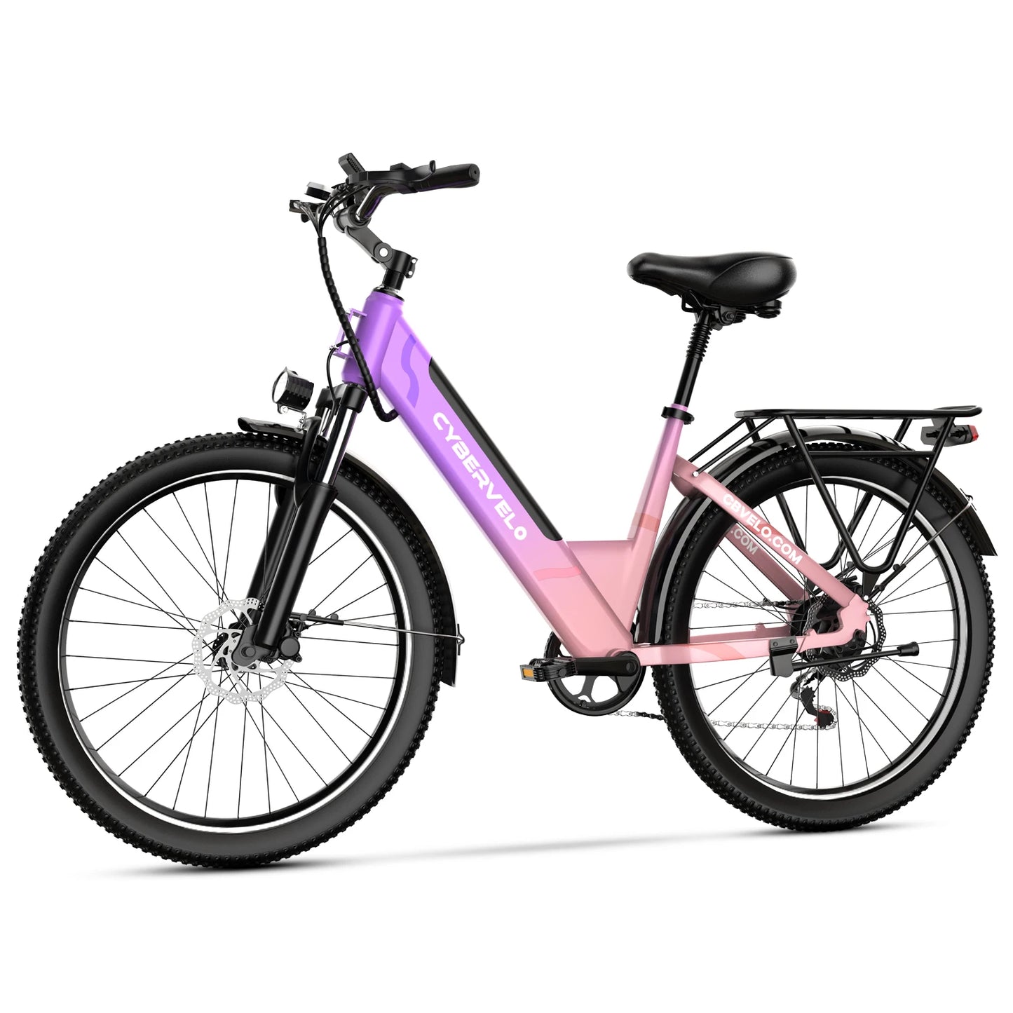 26" Step-Thru Electric Bike for Adult,1000w Peak Motor 80Miles Range,