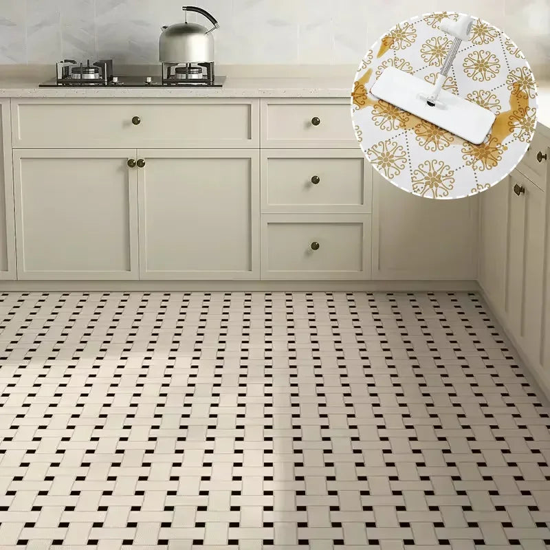 Kitchen Carpet Anti-fouling Oil-proof Grid Floor Mat Scrubbable
