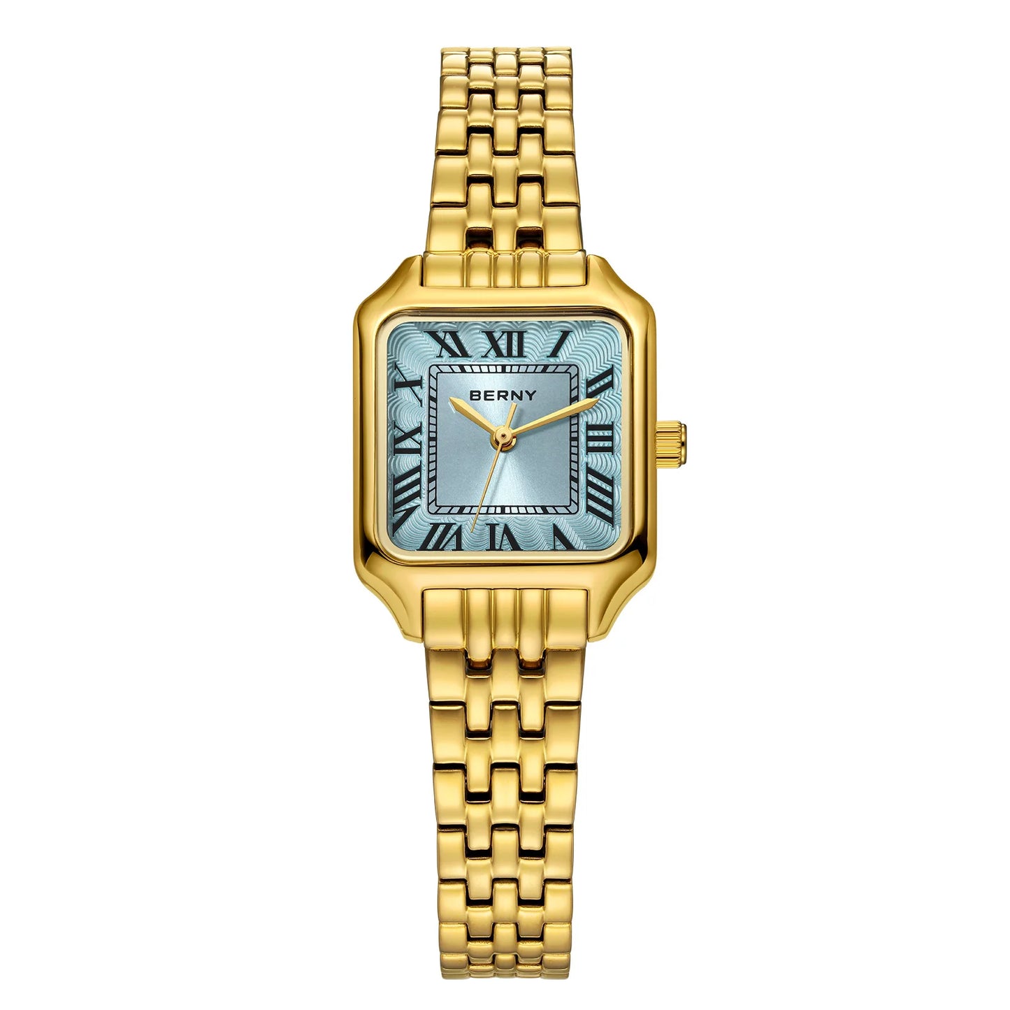 BERNY Square Women Watch Gold Quartz Fashion Exquisite Roman Luxury Small Women's Watch Jewelry Bracelet Women Watches
