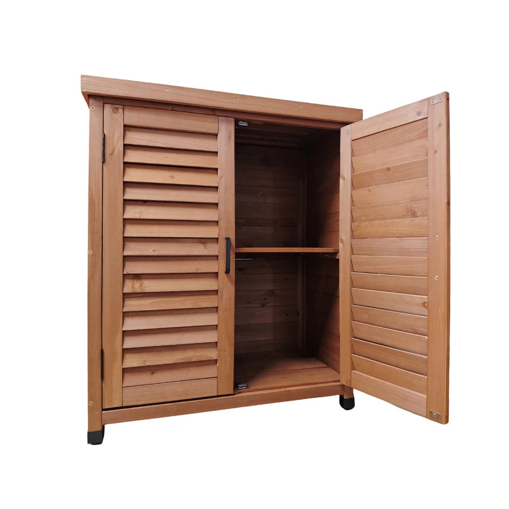 Potting Bench with Storage Cabinet and Metal Table Top for Outdoor Patio,'