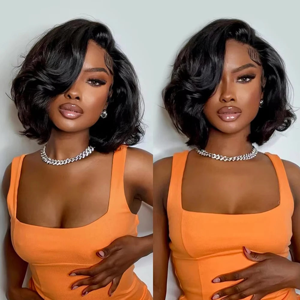 Glueless Bob Wig Natural Body Wave Brazilian Human Hair