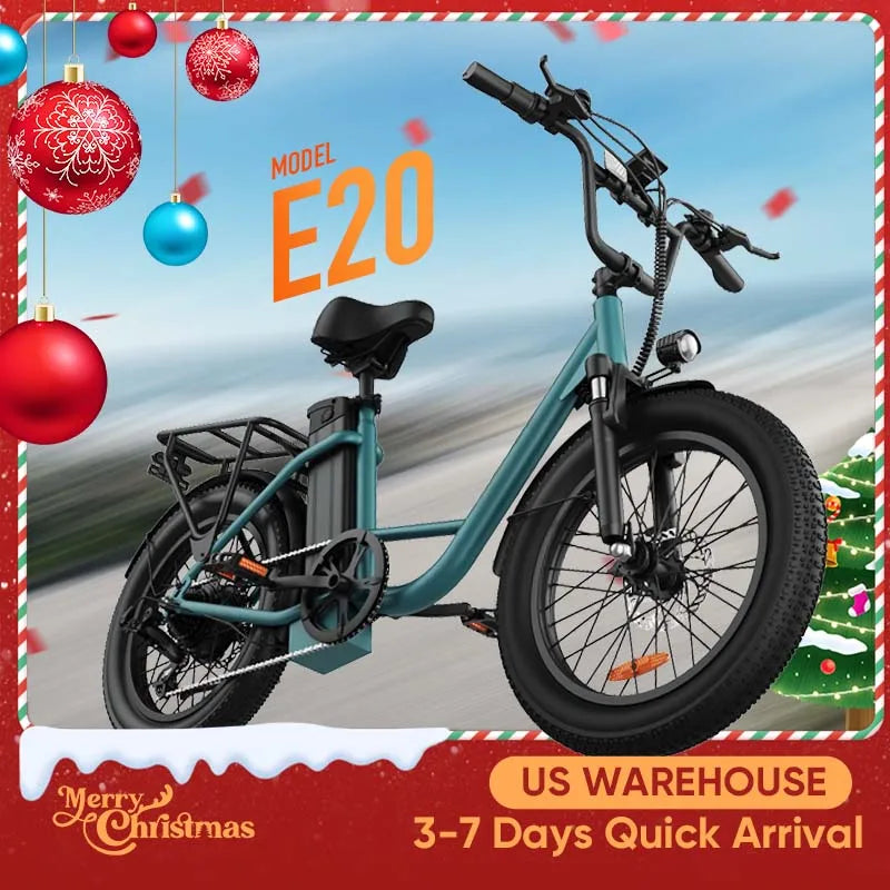 Electric Bike | 48V 13Ah Removable Battery, 20MPH, 20''X3" Fat Tire, 7-Speed