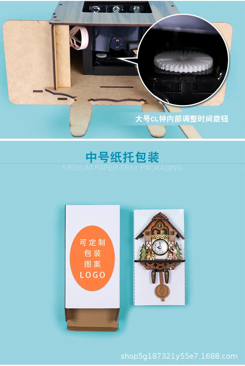 Vintage Cuckoo Wall Clock with Bird Chime Wall Watch Mechanism for Living Room